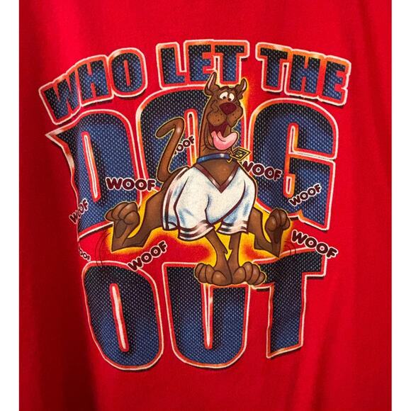 Anvil Scooby Doo T-Shirt Red Who Let The Dog Out Graphic Unisex 2XL - Picture 2 of 4